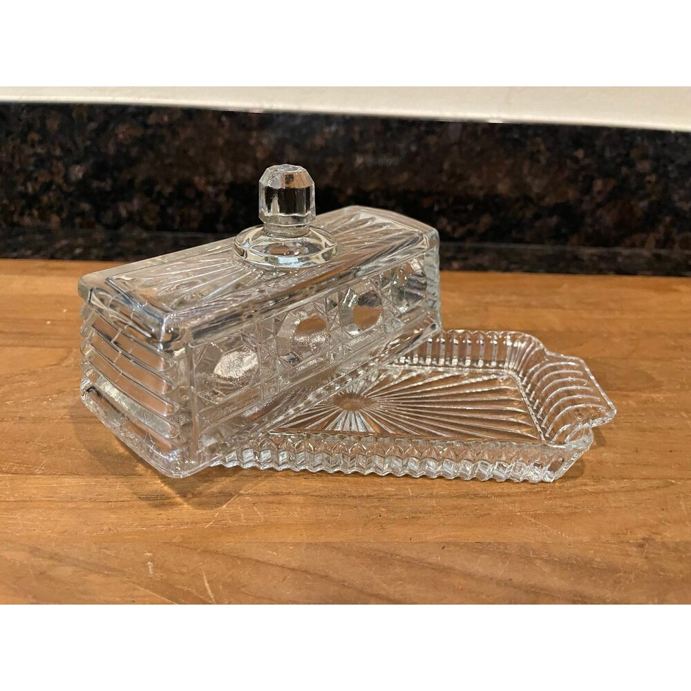 Vintage Federal Glass “Windsor” Covered Butter Dish Vintage